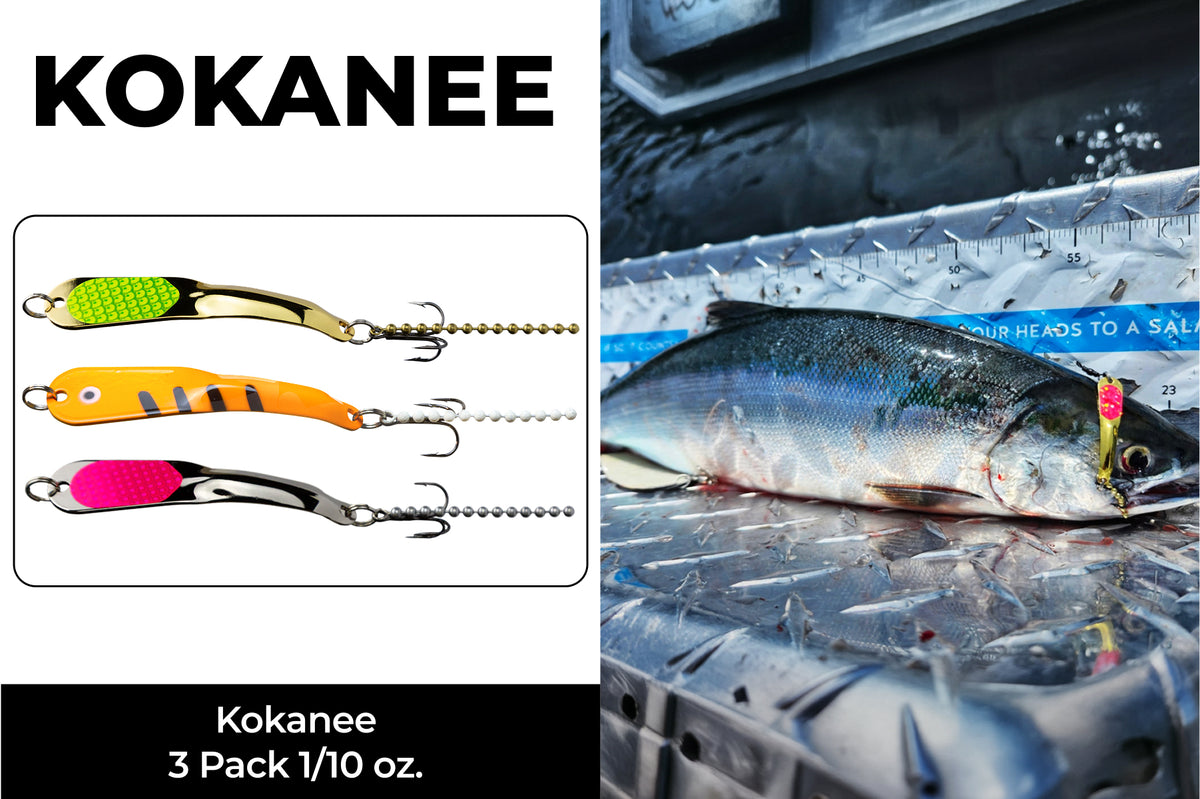 Kokanee 3 Pack 1/10 oz. (2 SHP, 2 GCH, 2 GLOWOR)