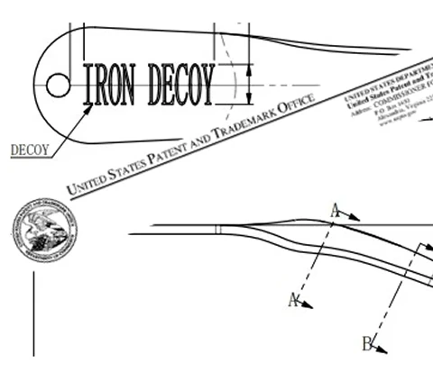 Iron Decoy lure engineering drawing